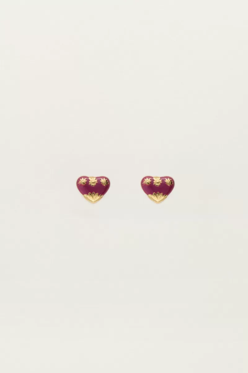 My Jewellery Boucles D'oreilles Puces Mini Cœur Violet