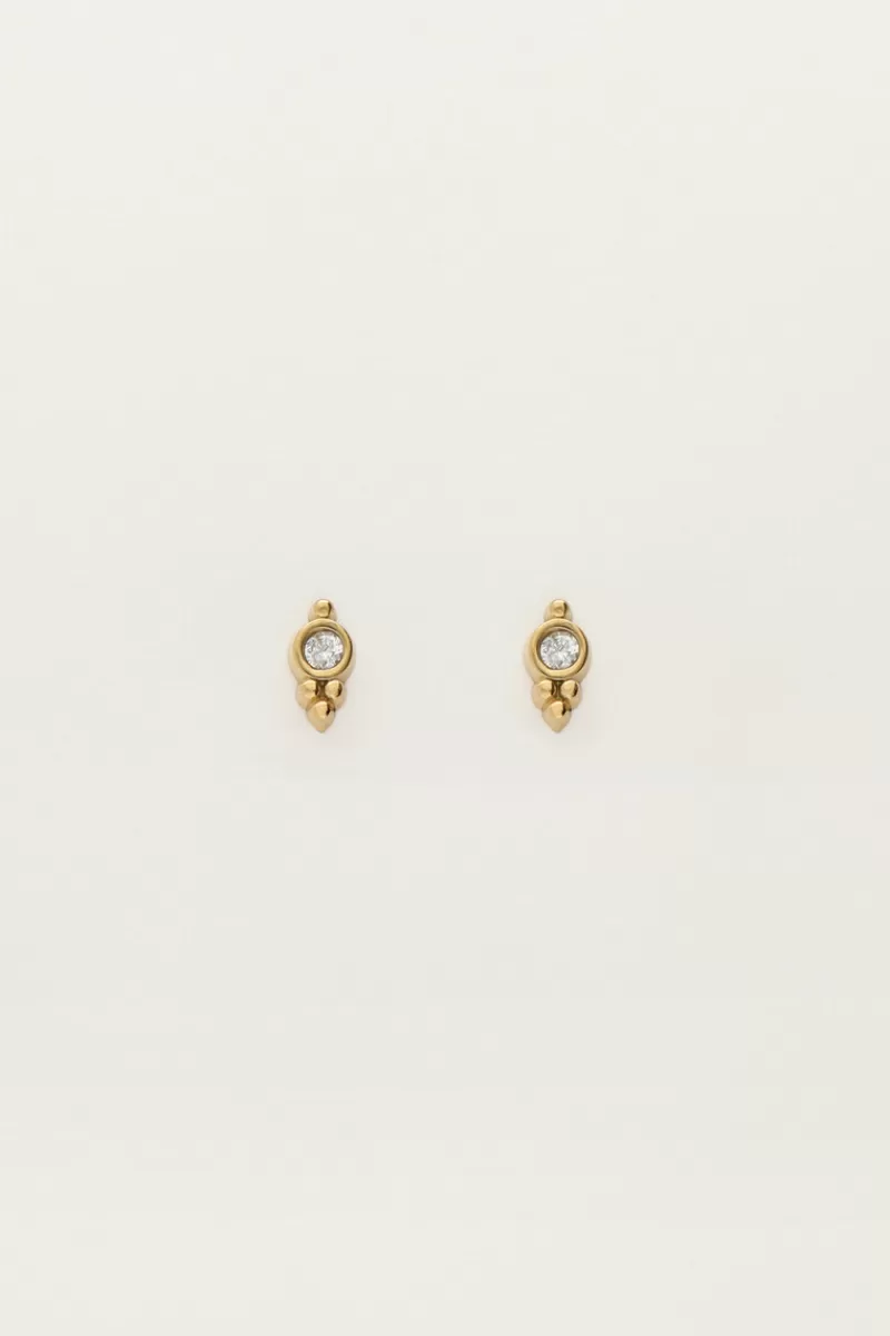 My Jewellery Boucles D'oreilles Puces Rondes Avec Strass