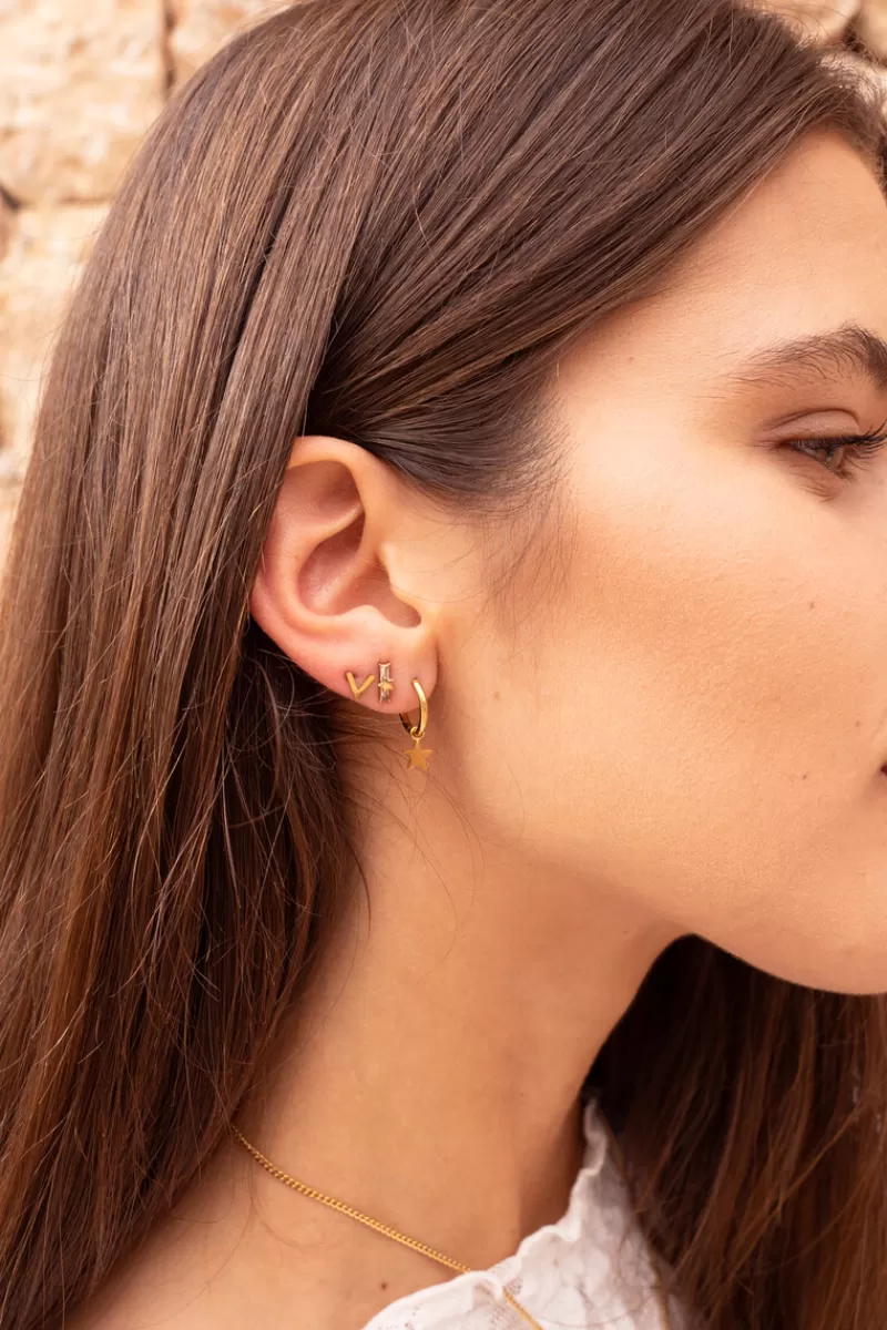 My Jewellery Boucles D'oreilles Puces étoile Avec Strass