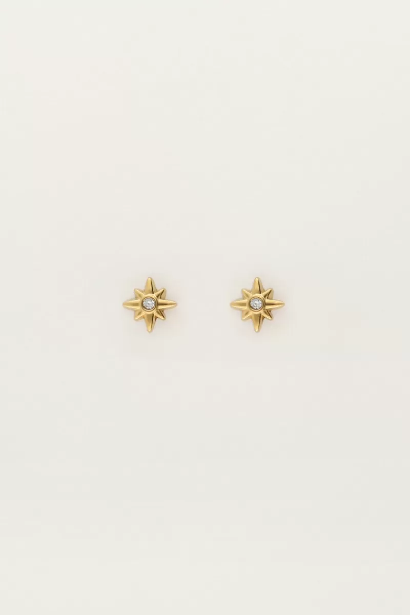 My Jewellery Boucles D'oreilles Puces étoile Polaire Avec Strass
