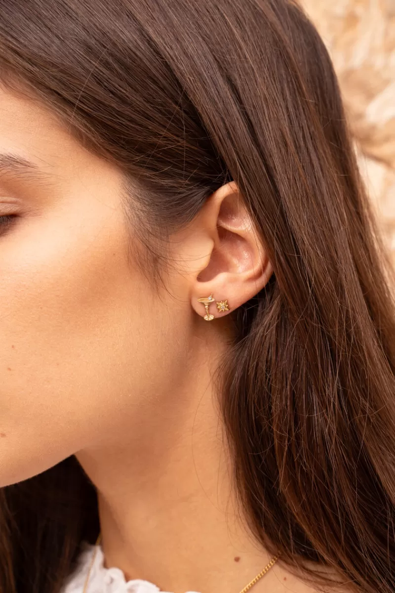 My Jewellery Boucles D'oreilles Puces étoile Polaire Avec Strass