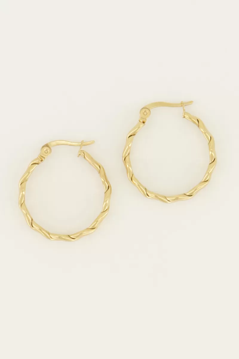 My Jewellery Boucles D’oreilles Rondes à Motif Corde