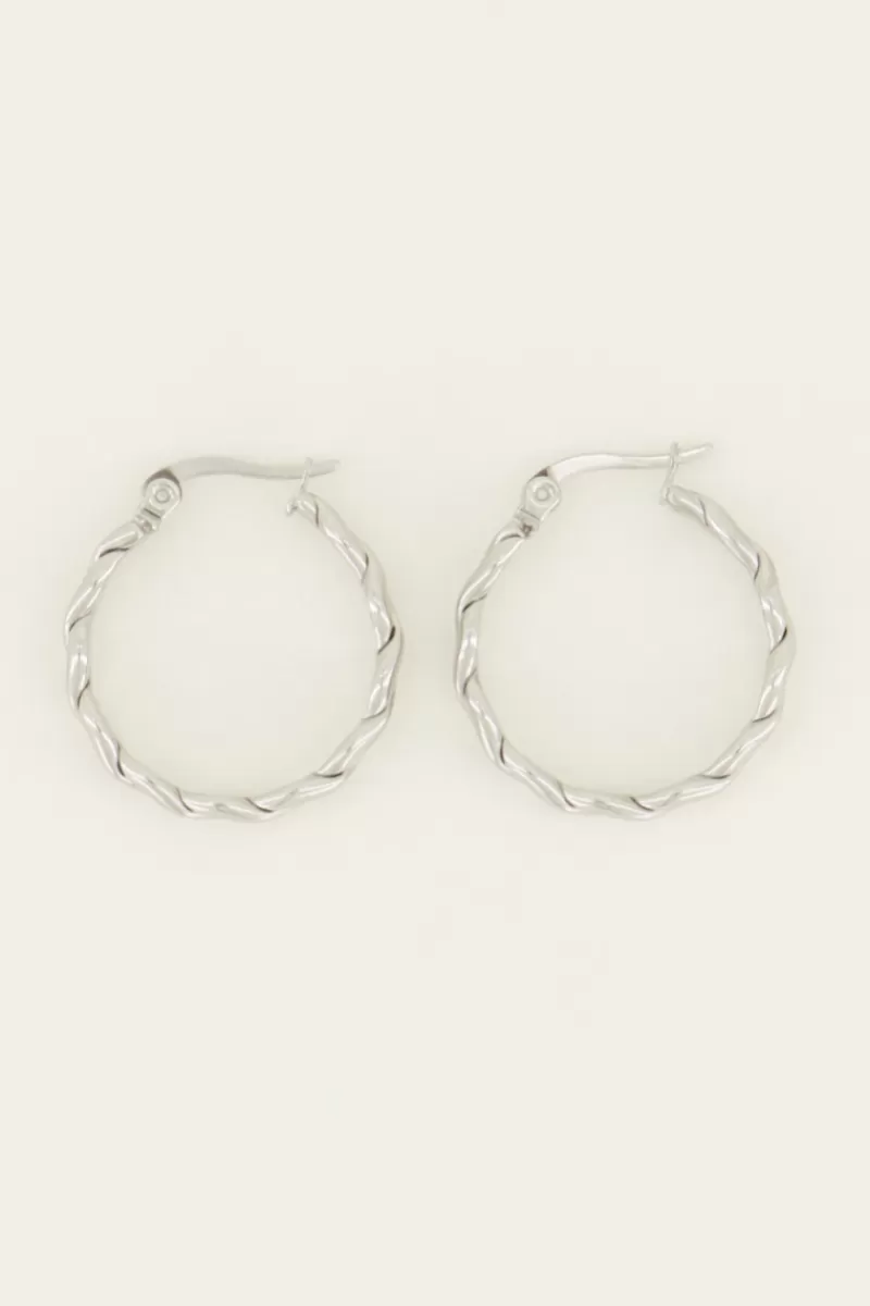My Jewellery Boucles D’oreilles Rondes à Motif Corde