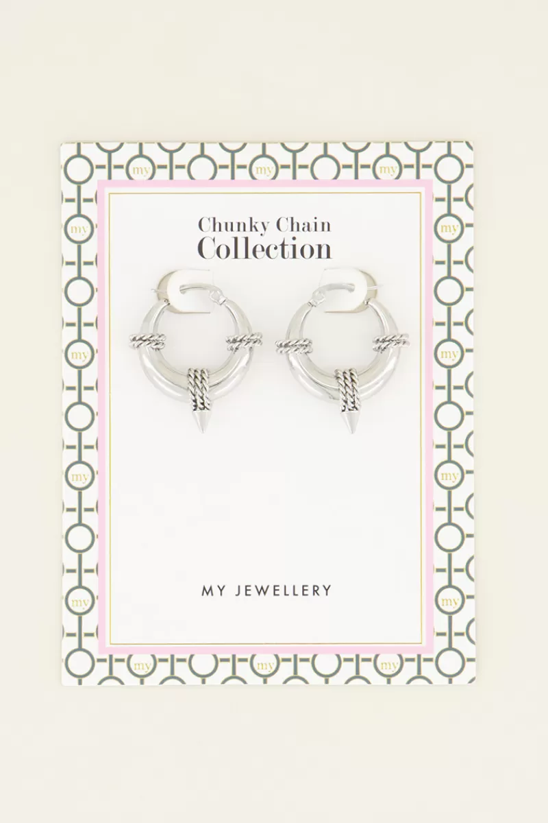 My Jewellery Boucles D’oreilles Rondes Avec Chaîne