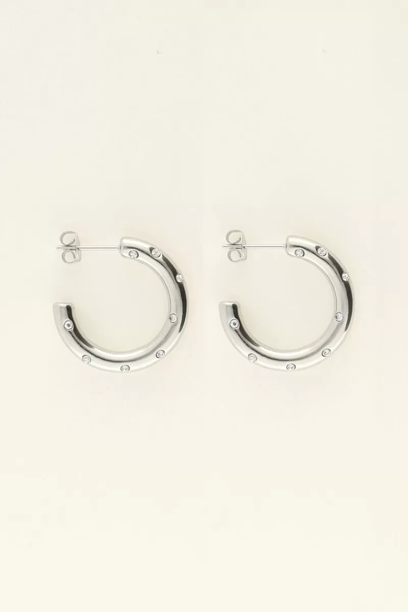 My Jewellery Boucles D'oreilles Serties De Pierres Universe
