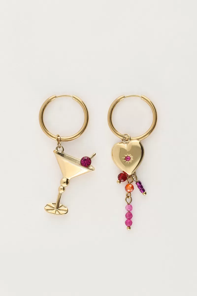 My Jewellery Boucles D'oreilles Starry Avec Cocktail Et Cœur