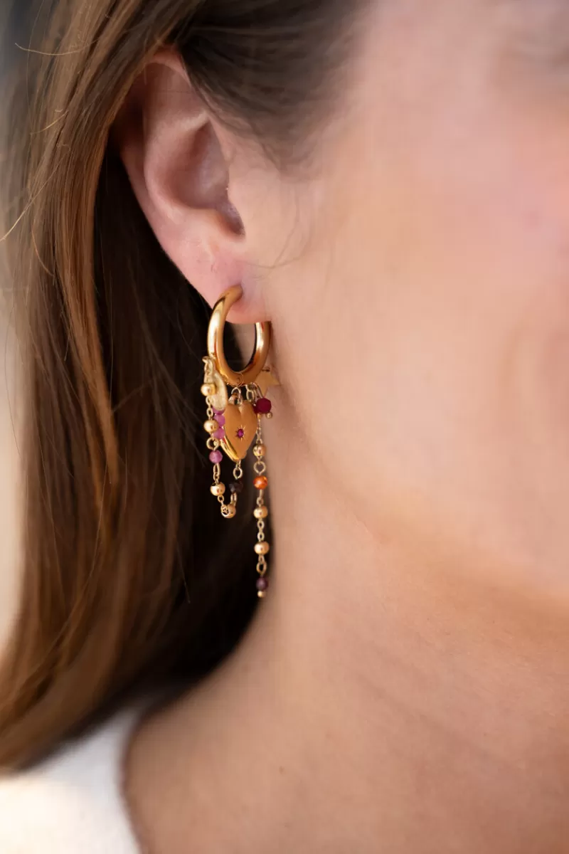 My Jewellery Boucles D'oreilles Starry Avec Cœur Et Perles