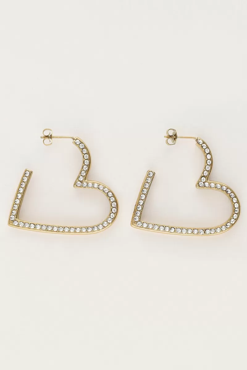 My Jewellery Boucles D'oreilles Starry Avec Cœur Et Strass