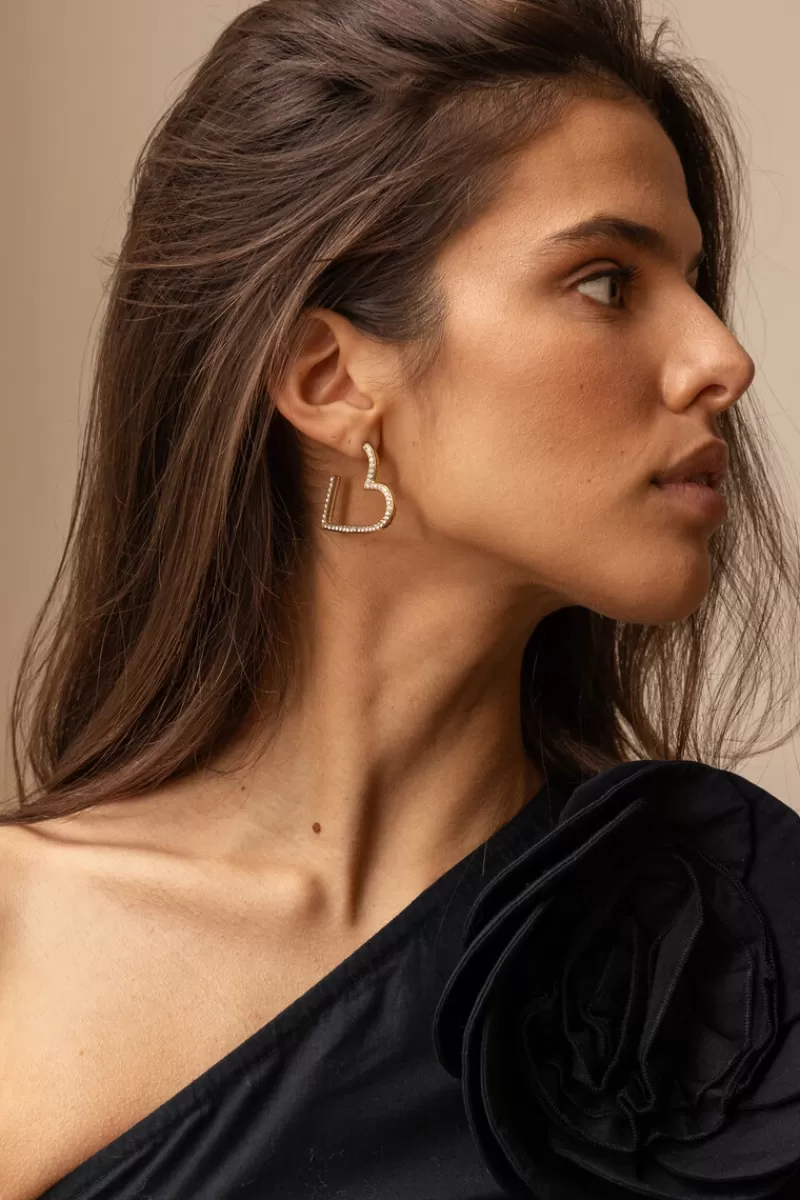 My Jewellery Boucles D'oreilles Starry Avec Cœur Et Strass