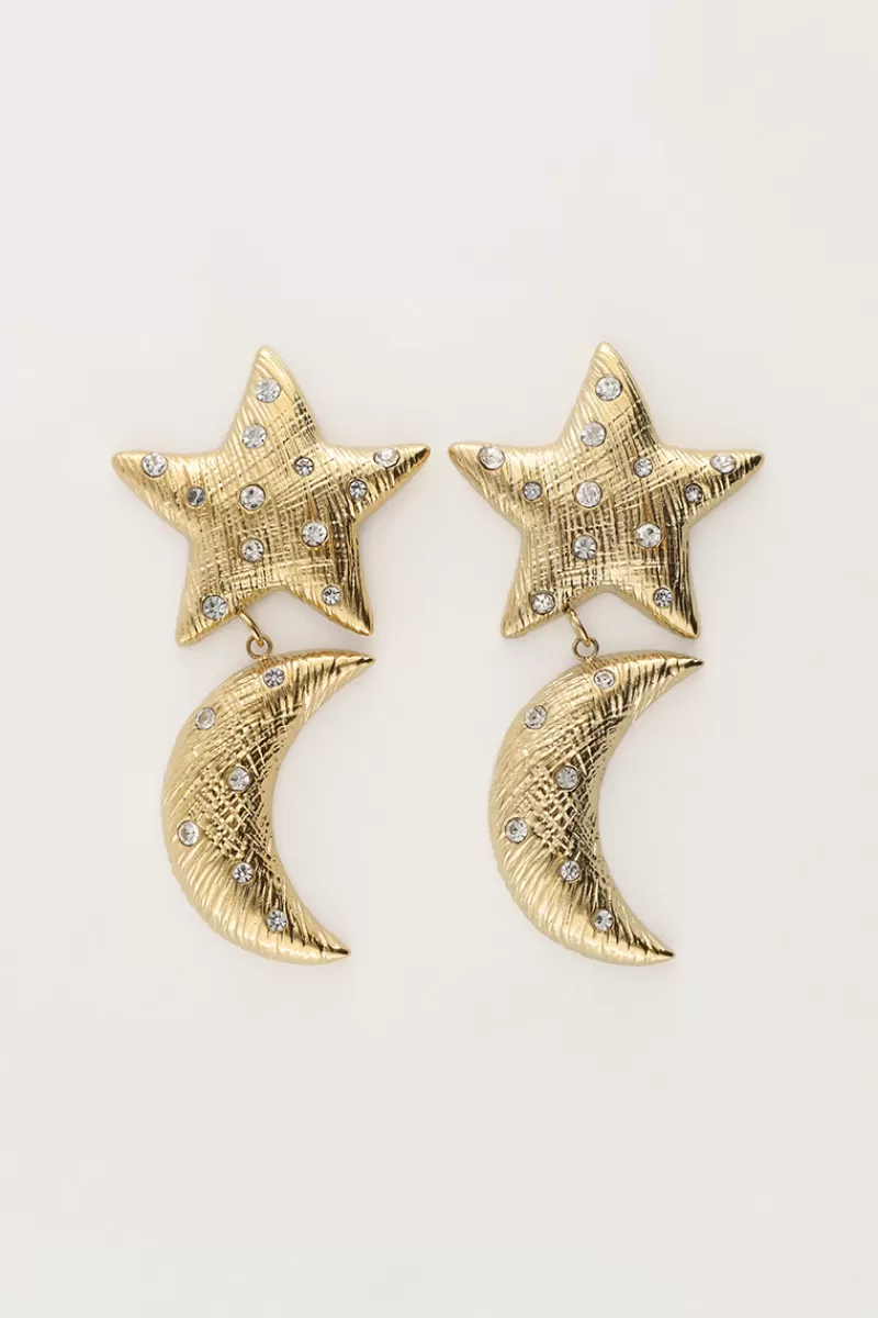 My Jewellery Boucles D'oreilles Starry Avec Lune Et étoile