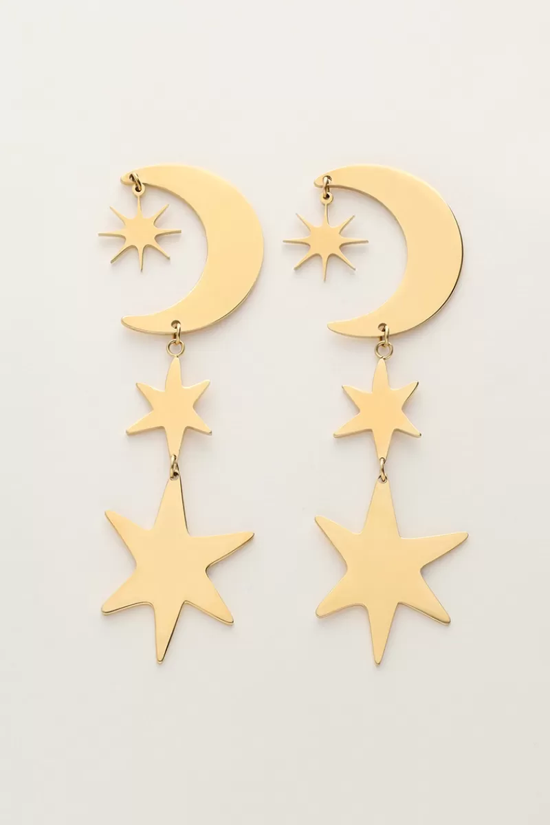My Jewellery Boucles D'oreilles Starry Avec Lune Et étoiles