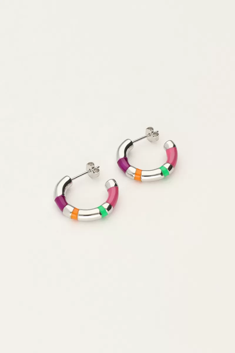 My Jewellery Boucles D'oreilles Sunrocks à Rayures Multicolores