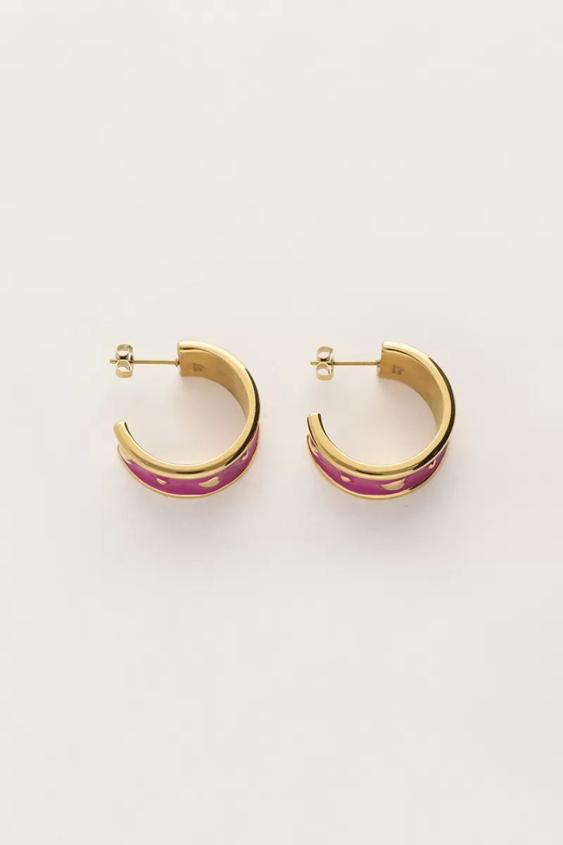 My Jewellery Boucles D'oreilles Sunrocks Violettes Peintes à La Main