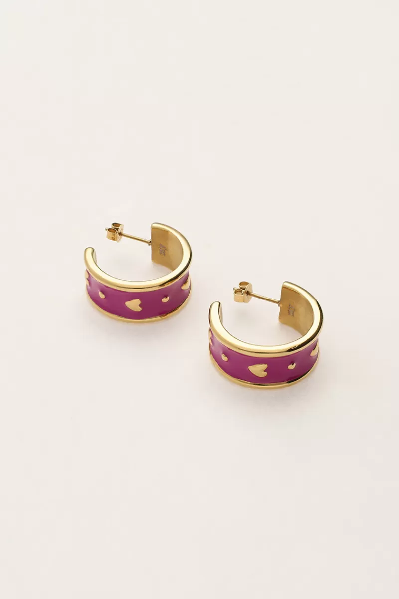 My Jewellery Boucles D'oreilles Sunrocks Violettes Peintes à La Main