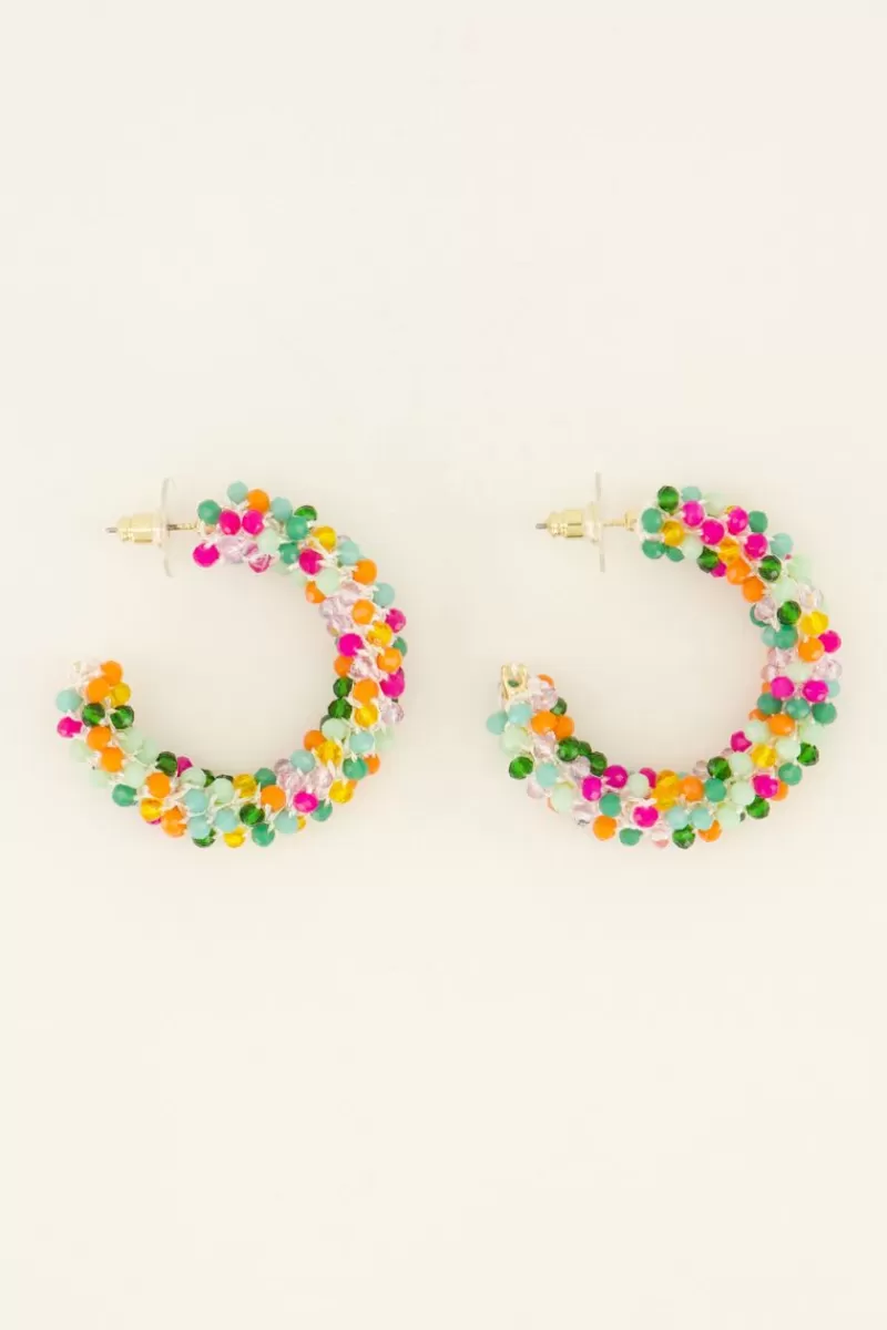My Jewellery Boucles D'oreilles Tendance à Cercle Orné De Petites Pierres