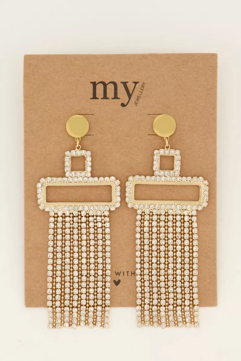 My Jewellery Boucles D'oreilles Tendance Avec Strass