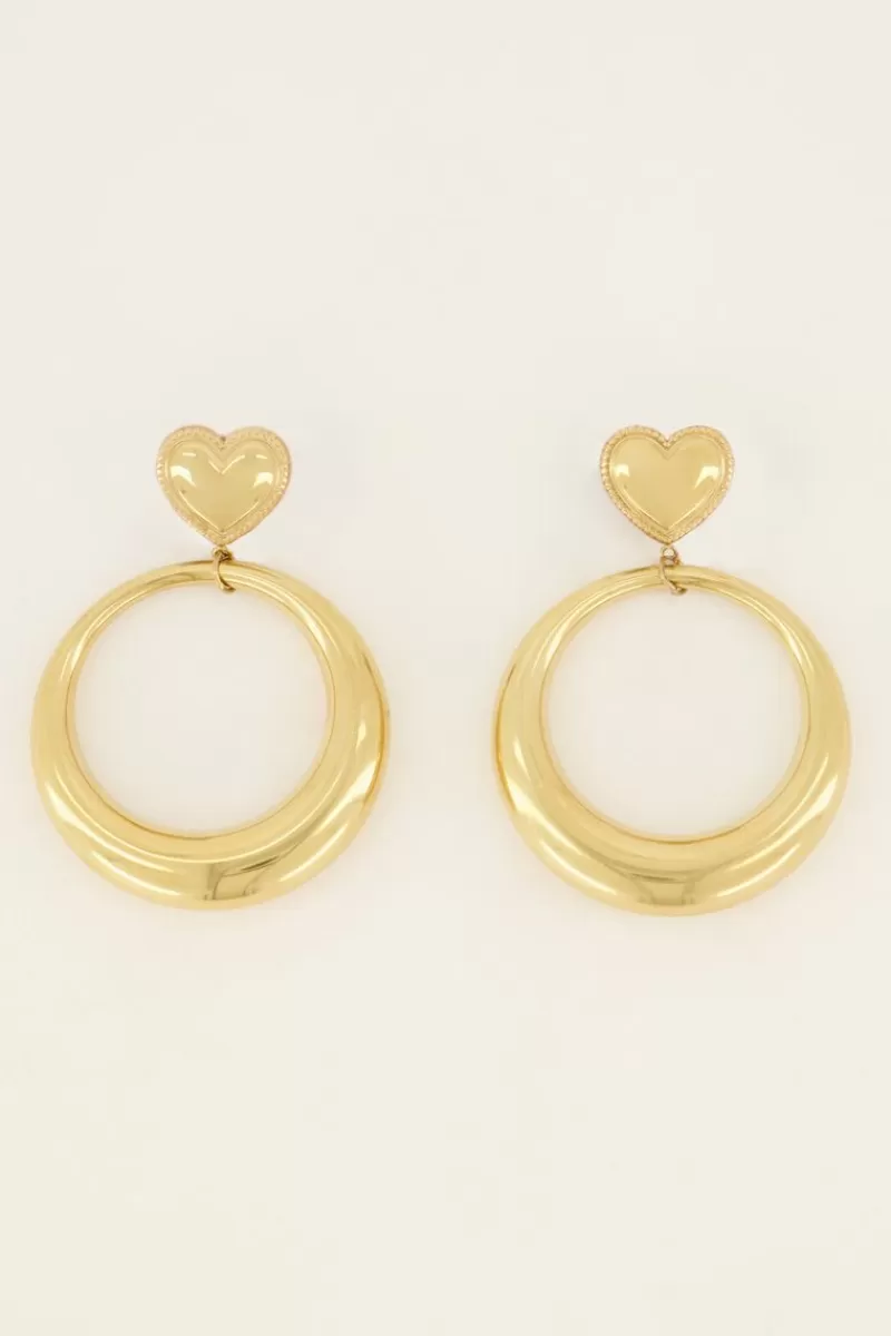 My Jewellery Boucles D’oreilles Tendance Rondes Avec Cœur