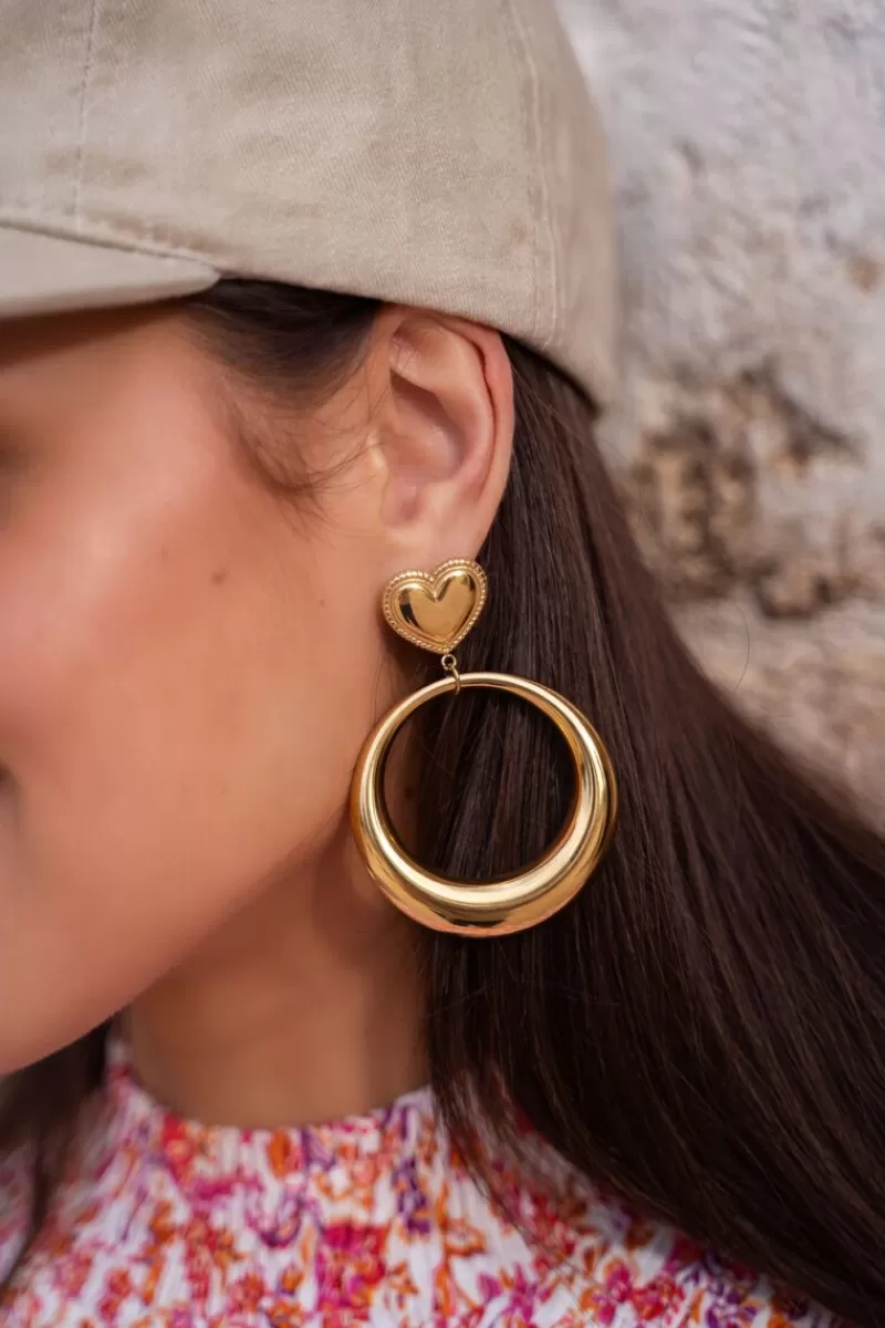 My Jewellery Boucles D’oreilles Tendance Rondes Avec Cœur