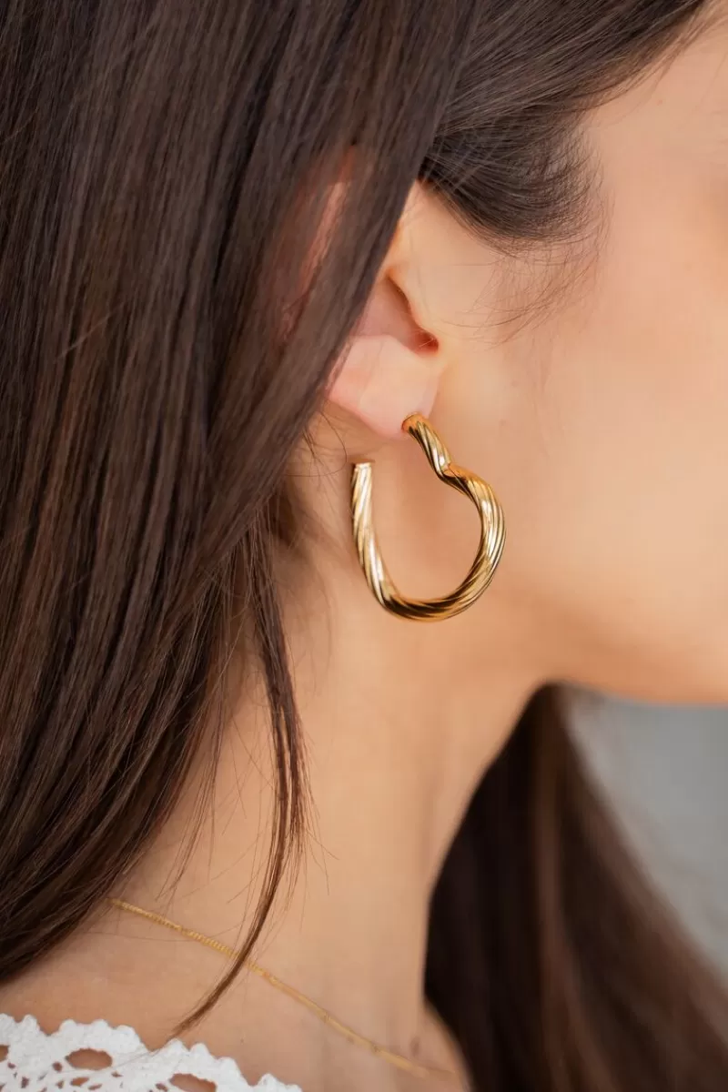 My Jewellery Boucles D'oreilles Vintage Avec Cœurs Ouverts