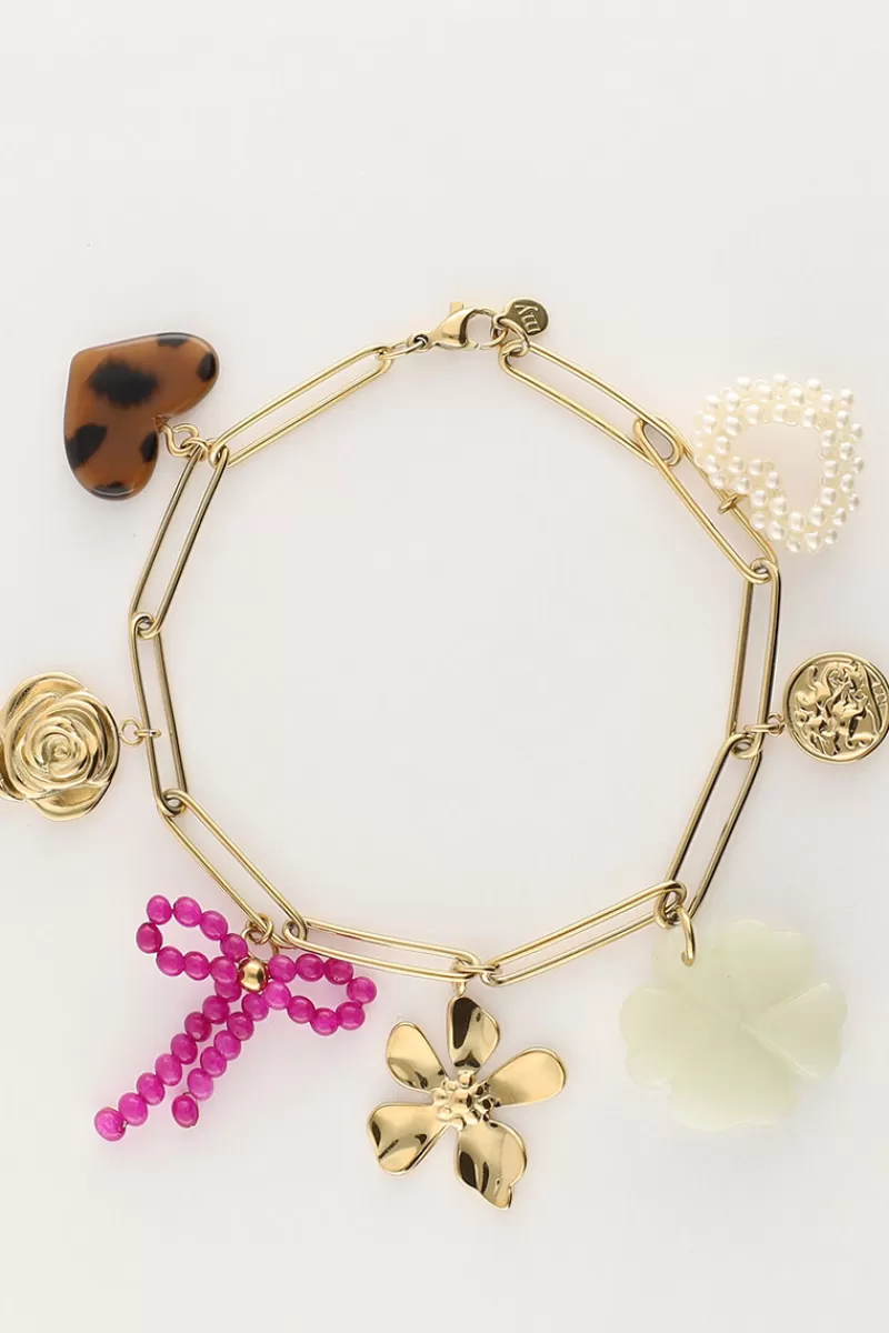 My Jewellery Bracelet à Charms Avec Liens Et Fleurs Multicolores