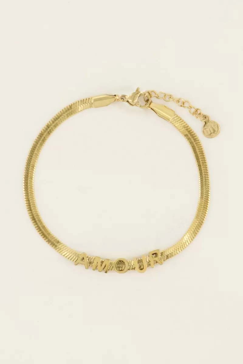 My Jewellery Bracelet à Maillons Plats Avec Texte "amour