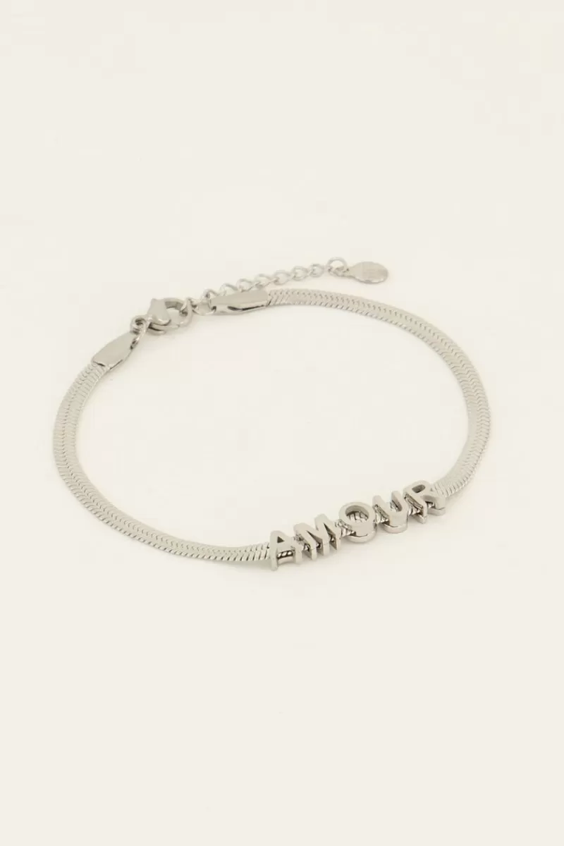 My Jewellery Bracelet à Maillons Plats Avec Texte "amour