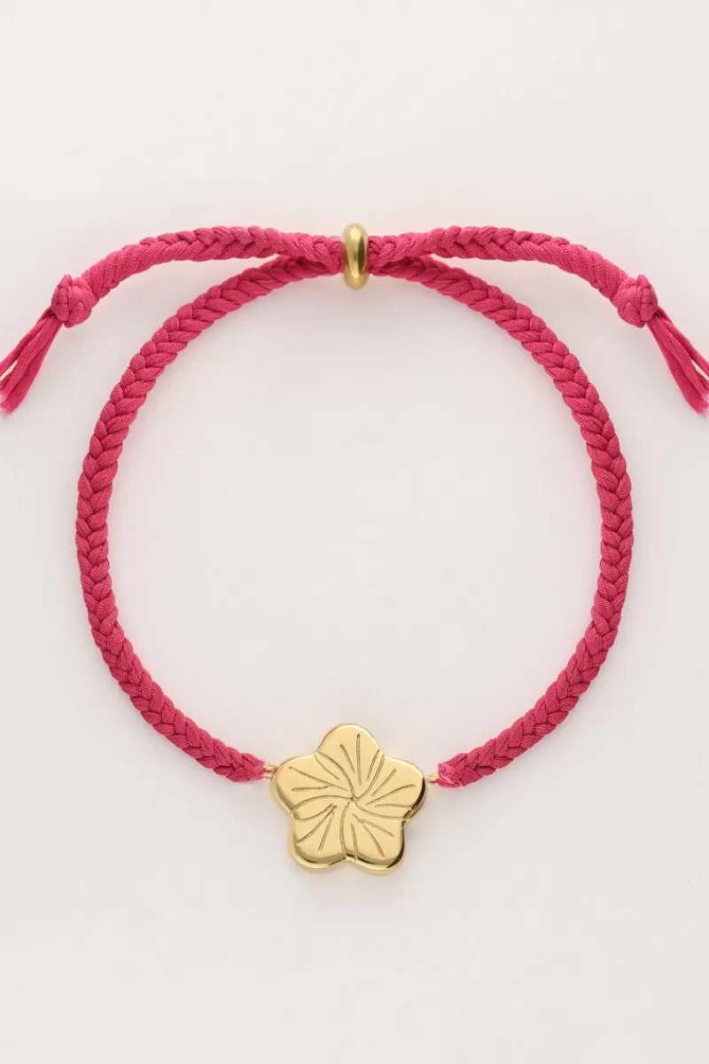 My Jewellery Bracelet Art En Cordon Rose Avec Fleur