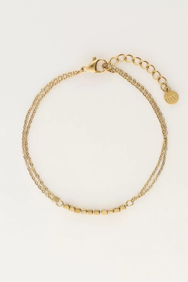 My Jewellery Bracelet Avec Chaîne Double Et Carrés