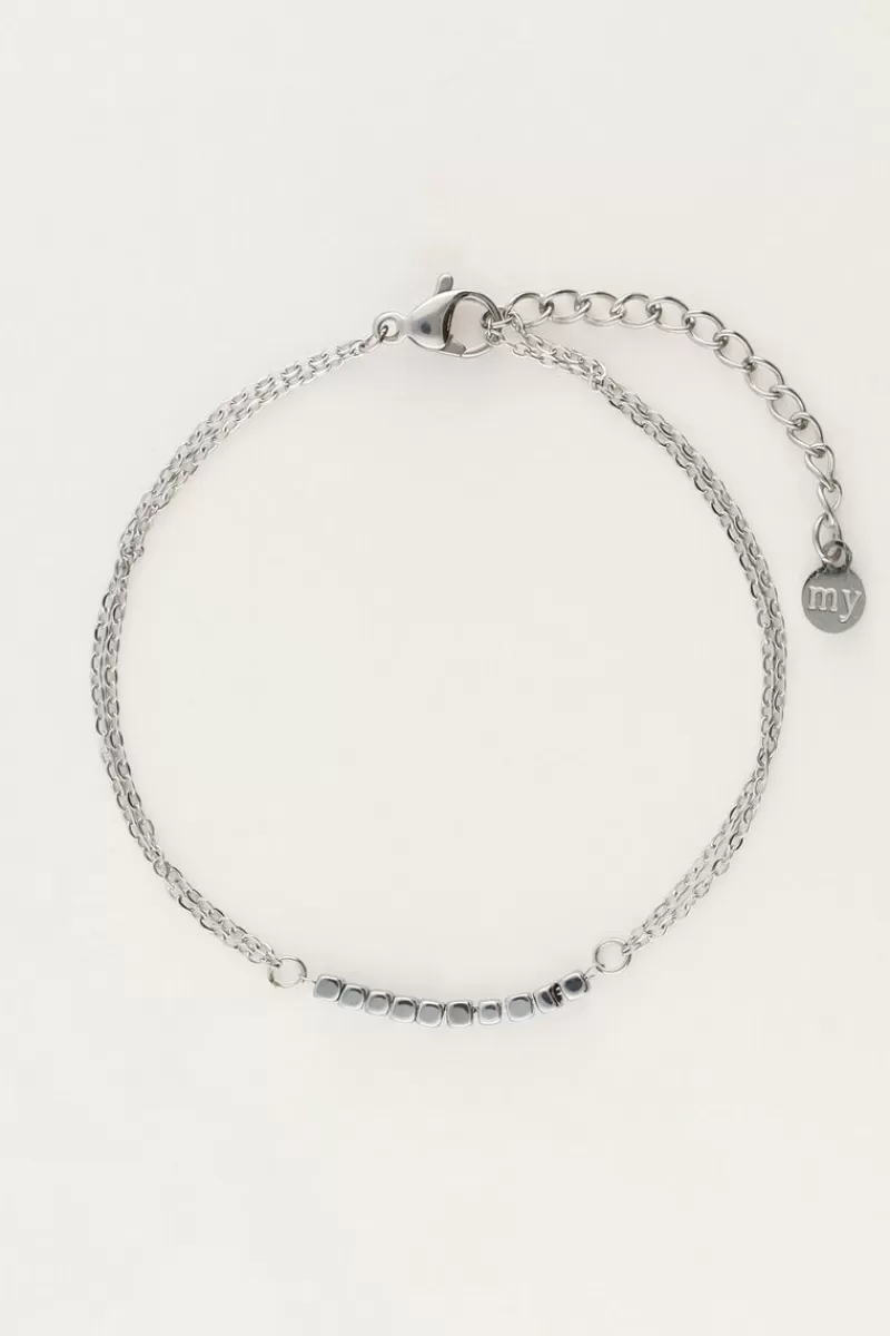 My Jewellery Bracelet Avec Chaîne Double Et Carrés