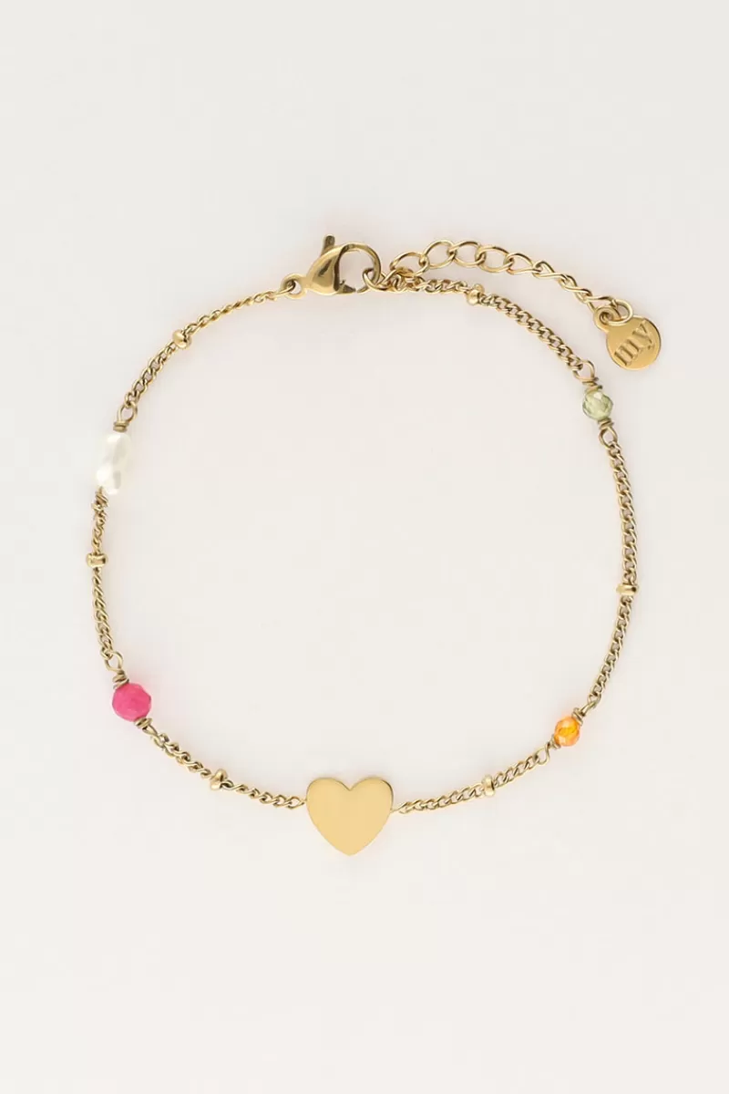 My Jewellery Bracelet Avec Cœur Et Perles