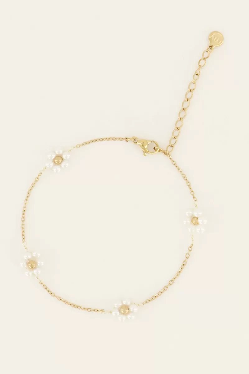 My Jewellery Bracelet Avec Fleurs Et Perles