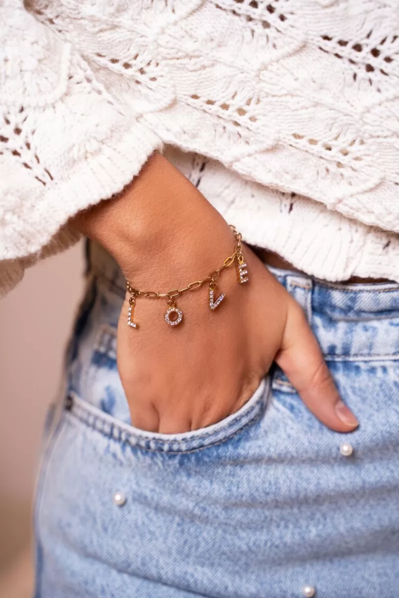 My Jewellery Bracelet Avec Lettres Love Et Strass