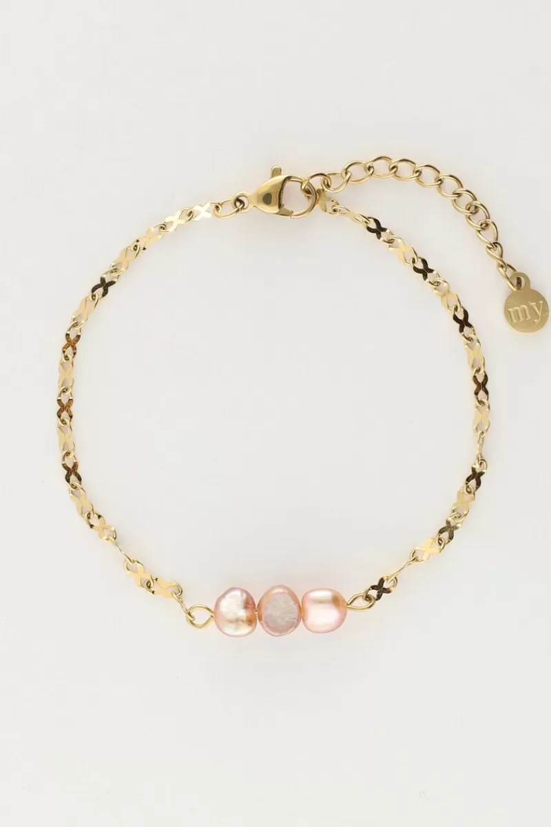 My Jewellery Bracelet Avec Trois Perles Violettes