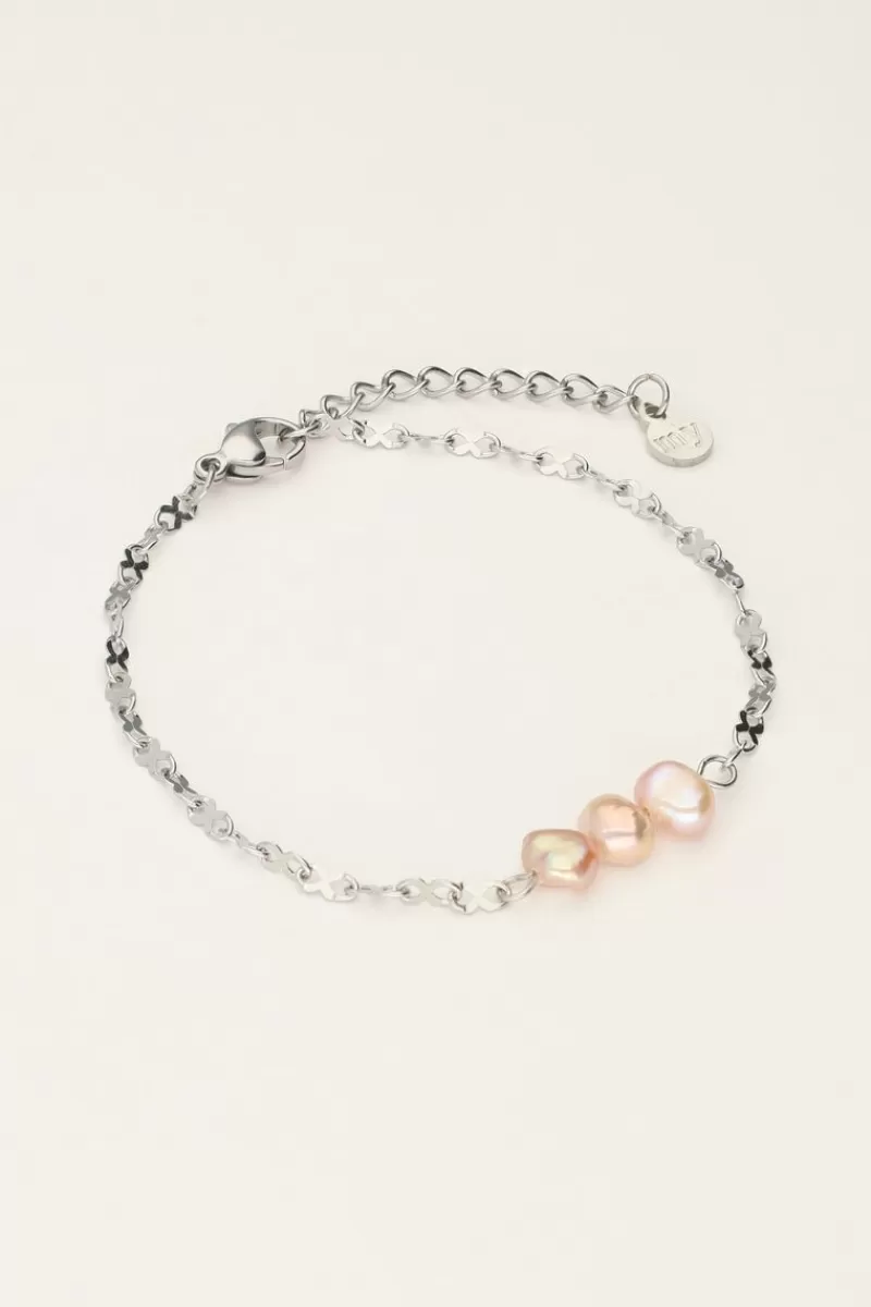 My Jewellery Bracelet Avec Trois Perles Violettes