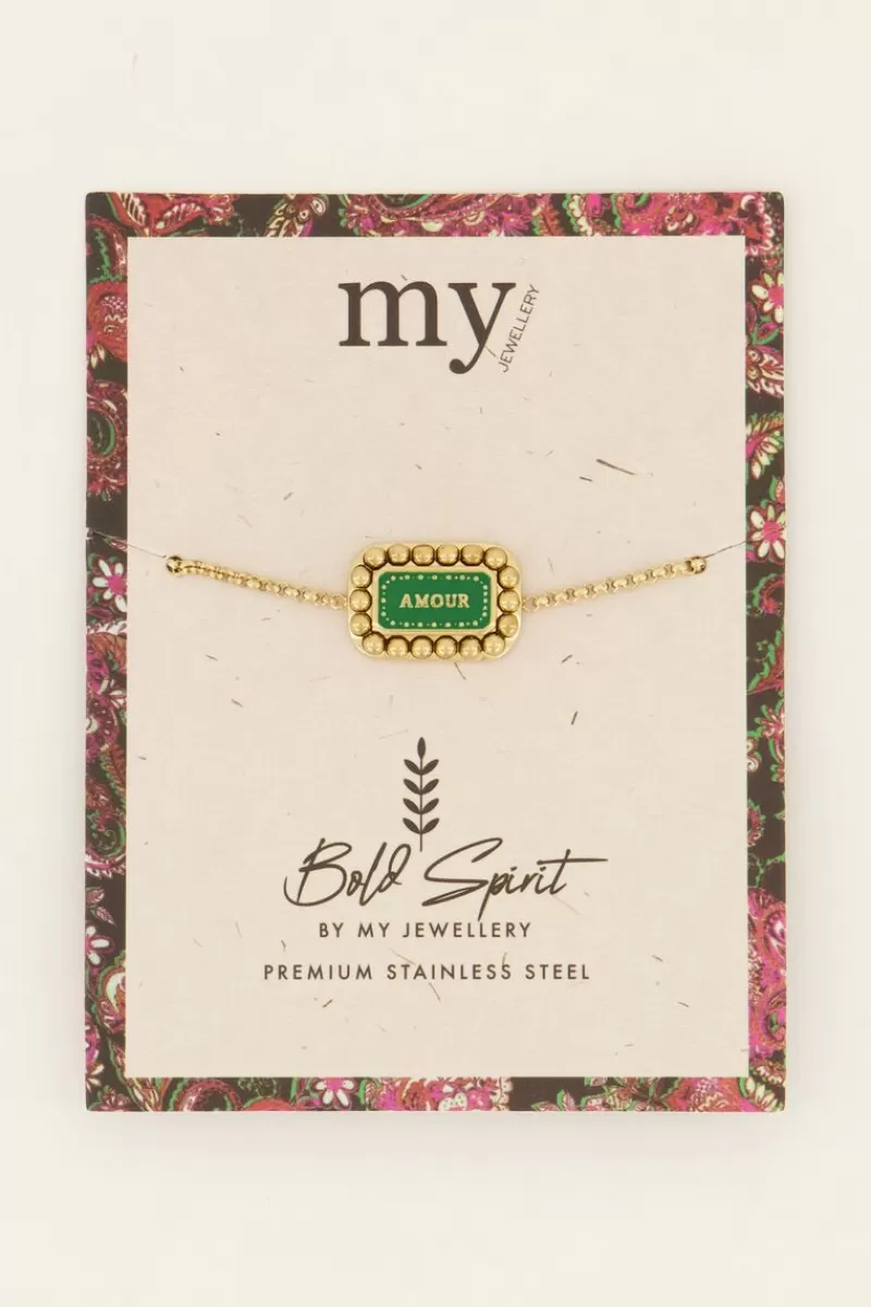 My Jewellery Bracelet Bold Spirit Avec Charm « Amour » Vert