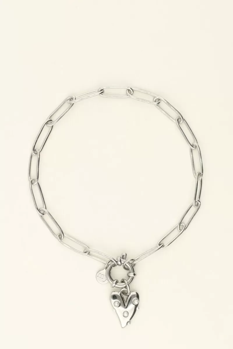 My Jewellery Bracelet Chaîne Pendentif Coeur à Perles