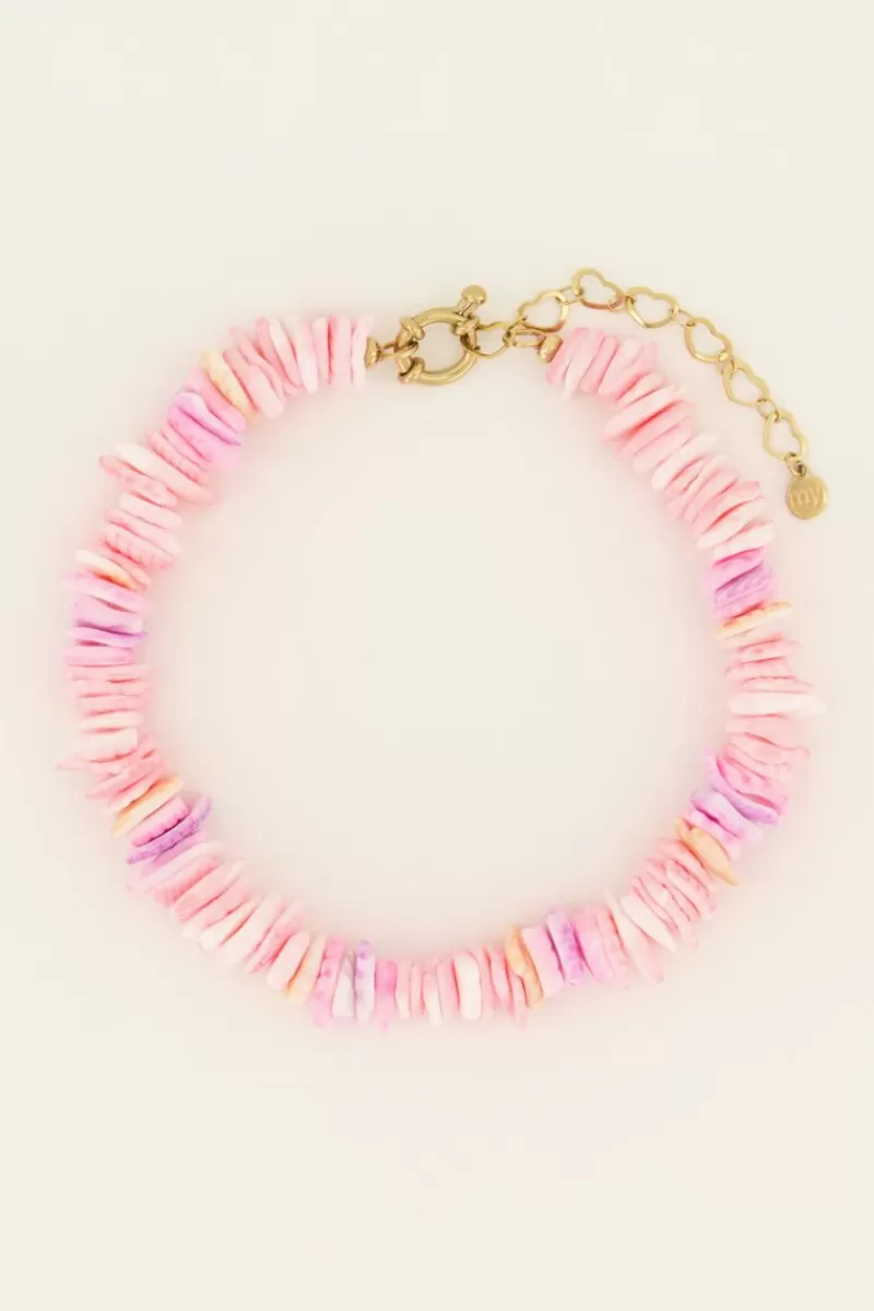 My Jewellery Bracelet De Cheville à Perles Plates Roses Sunchasers