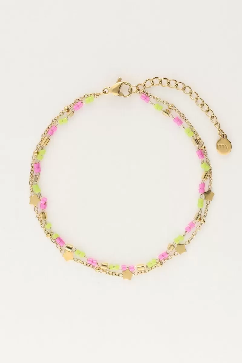 My Jewellery Bracelet Double Avec Perles Et étoiles
