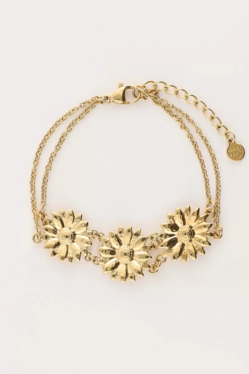 My Jewellery Bracelet Double Avec Trois Fleurs