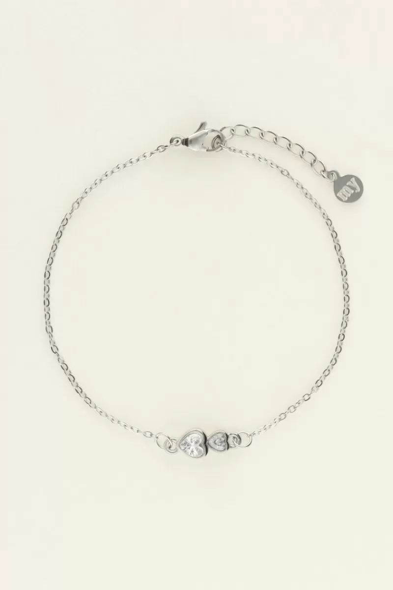 My Jewellery Bracelet Double Cœur En Strass