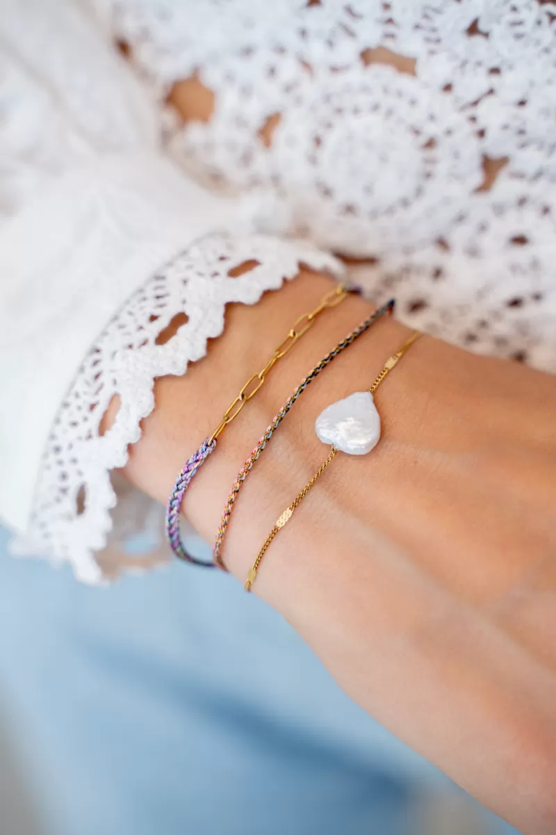 My Jewellery Bracelet Double Minimaliste Avec Cœur En Perles