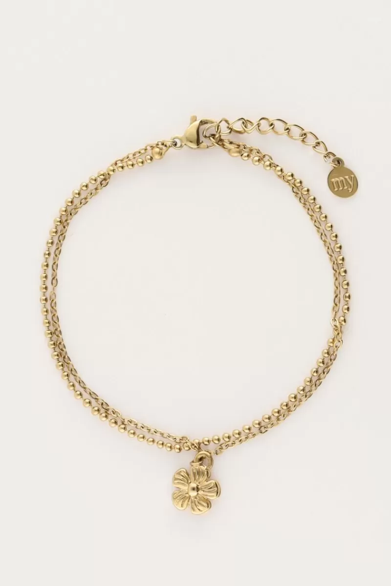 My Jewellery Bracelet Double Minimaliste Avec Fleur