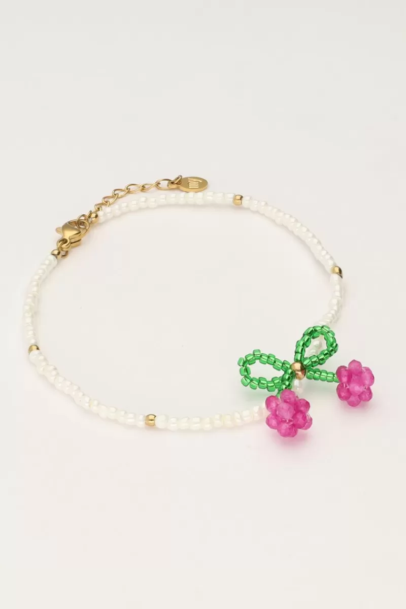 My Jewellery Bracelet En Perles Blanches Avec Cerise