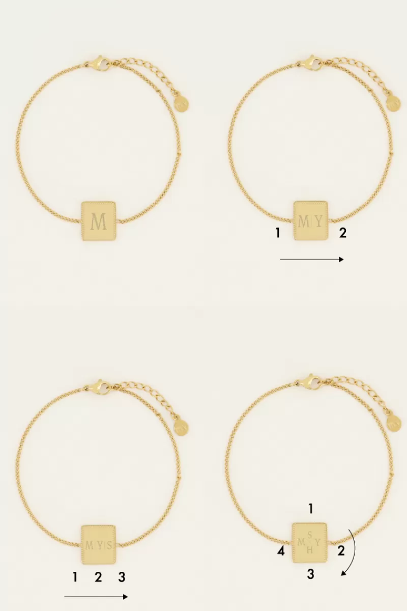 My Jewellery Bracelet Et Médaillon Carré à Graver Atelier