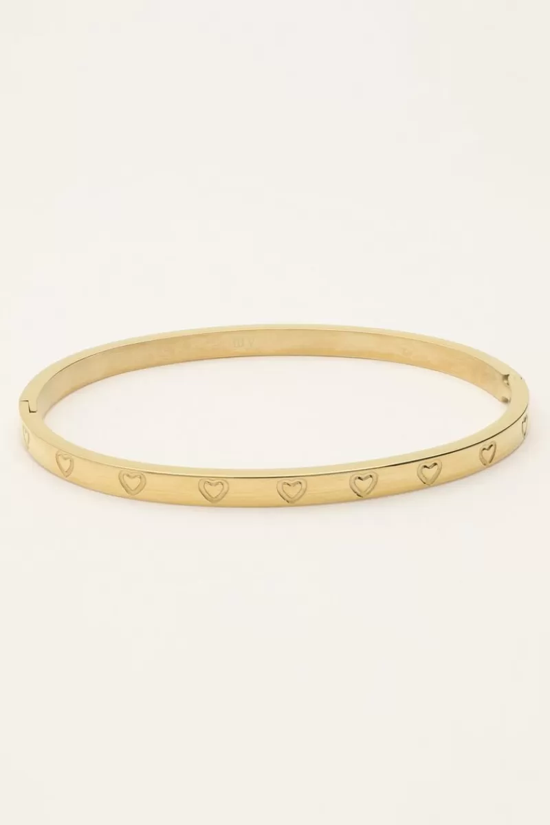 My Jewellery Bracelet Jonc Avec Cœurs Gravés
