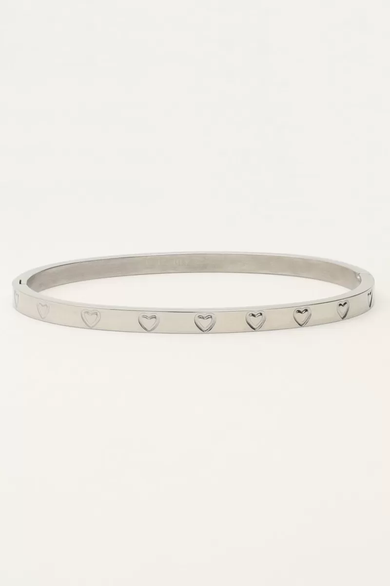 My Jewellery Bracelet Jonc Avec Cœurs Gravés