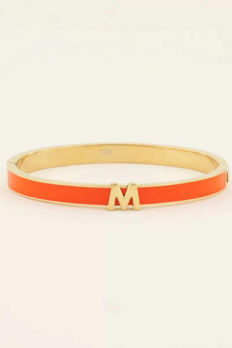 My Jewellery Bracelet Jonc Beige à Initiale