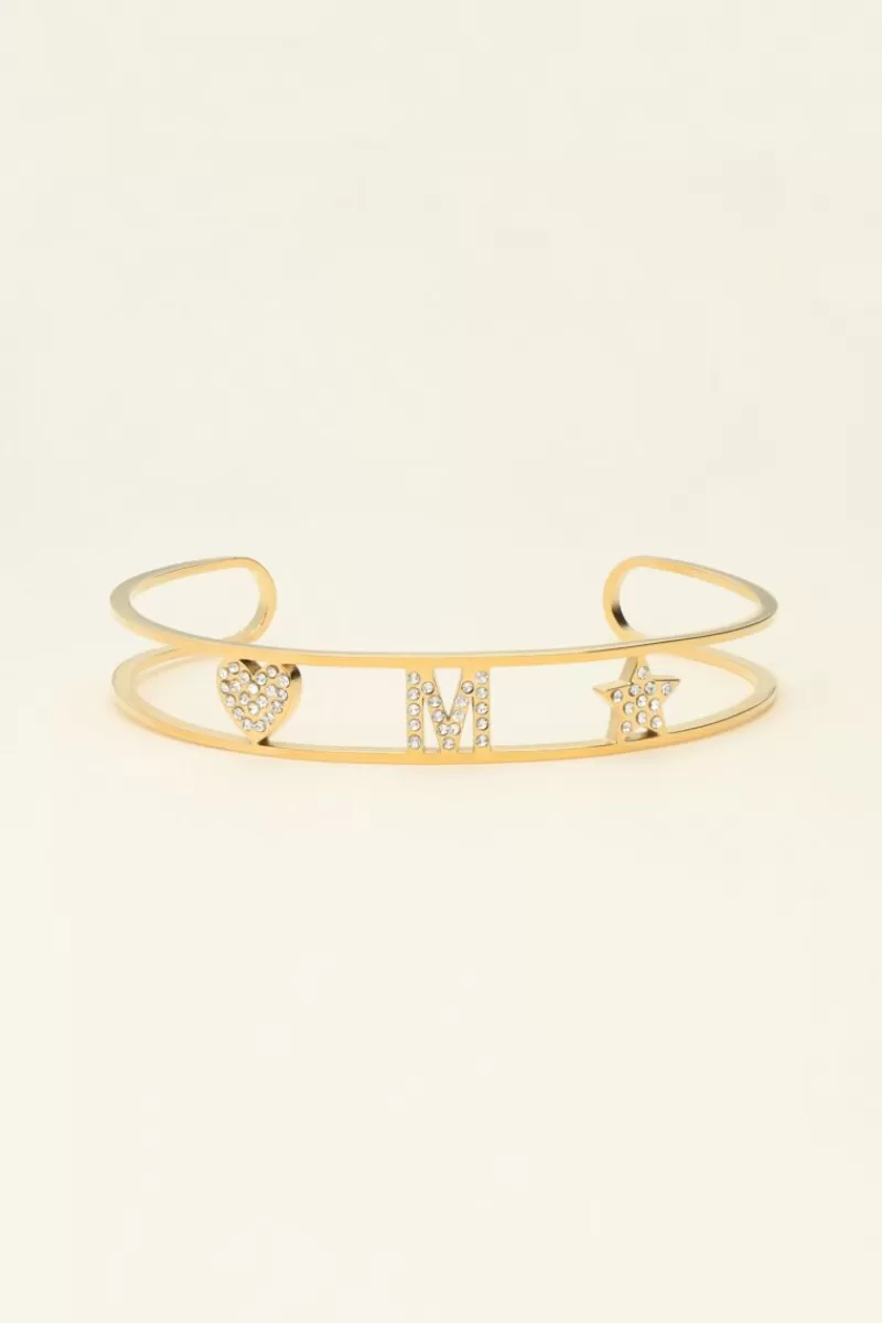 My Jewellery Bracelet Jonc Ouvert à Initiale