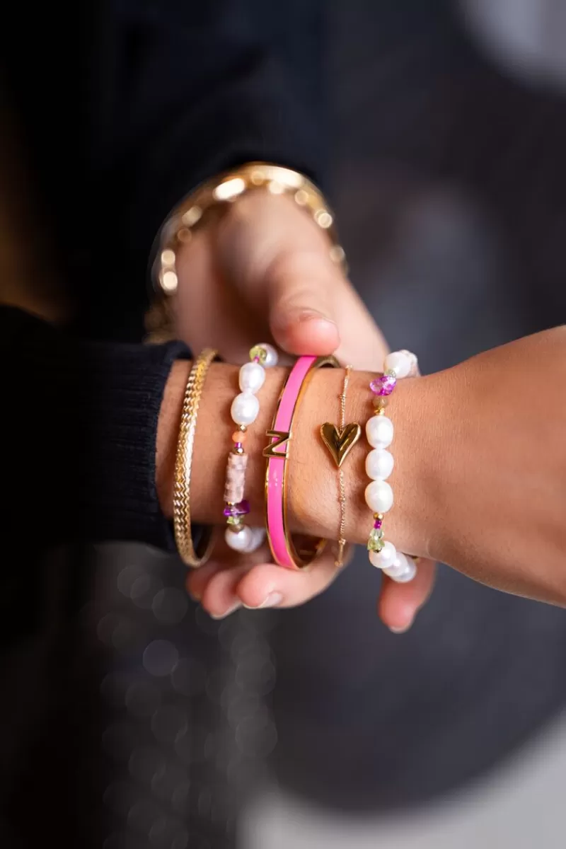 My Jewellery Bracelet Jonc Rose à Initiale