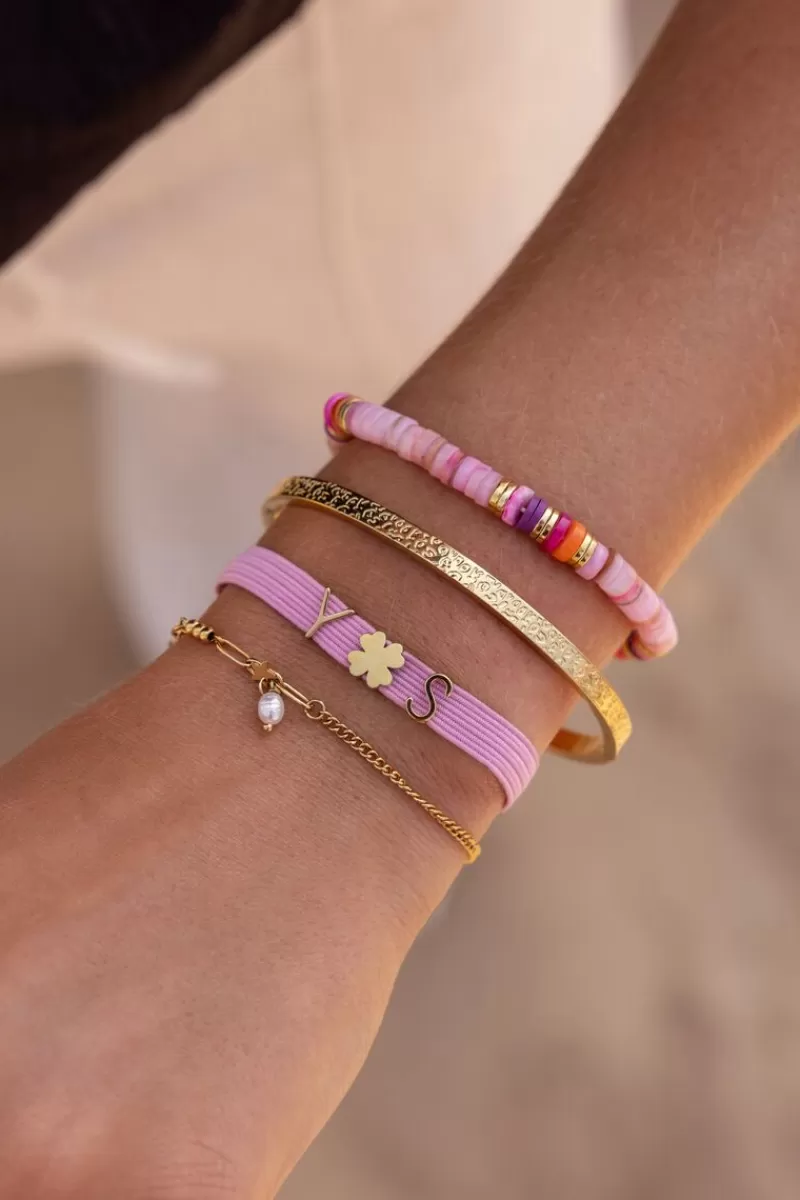 My Jewellery Bracelet élastique Art Avec Perles Roses